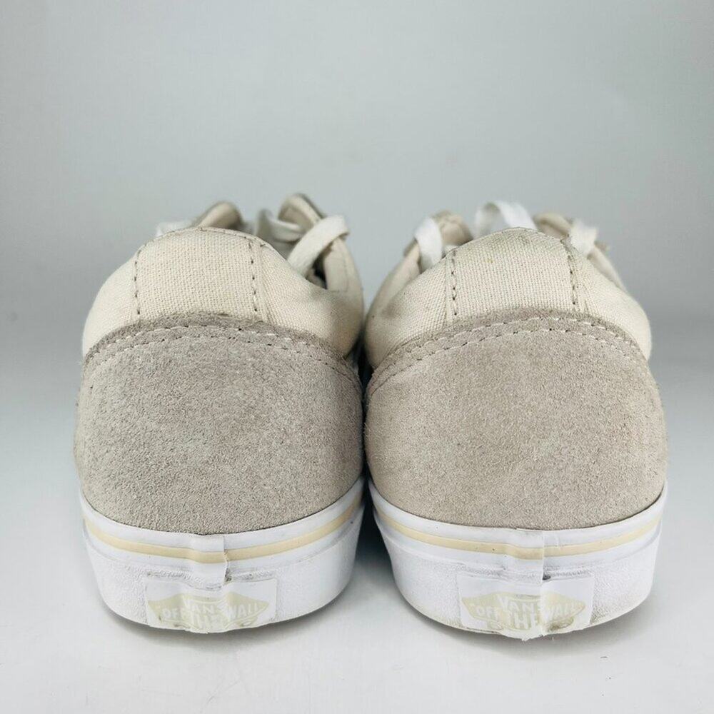 Vans Old Skool Canvas Suede Low Top Skate Sneakers Shoes Beige Grey Women 8.5 - Picture 4 of 13